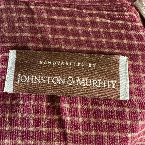 Johnston & Murphy Size XL Maroon Check Tencel Long Sleeve Button Down Shirt - Picture 9 of 10
